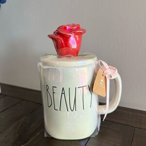 Rae Dunn "BEAUTY" Beauty and the Beast Topper Figural Coffee Mug